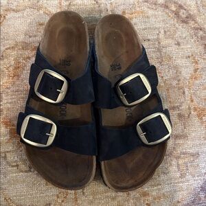 Birkenstock big buckle black leather 39